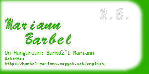 mariann barbel business card